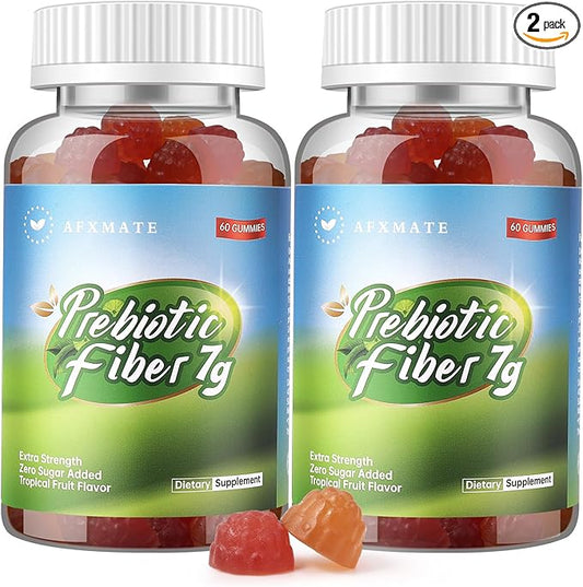 AFXMATE Fiber Supplement Gummies for Adult, 7 g Fiber Sugar Free Vegan & Gluten Free - Digestive Health, Regularity Support 120 Count
