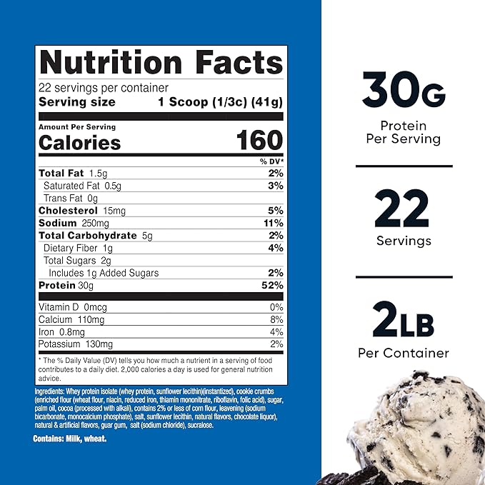 Nutricost Whey Protein Isolate (Cookies N Cream, 2 Pounds)