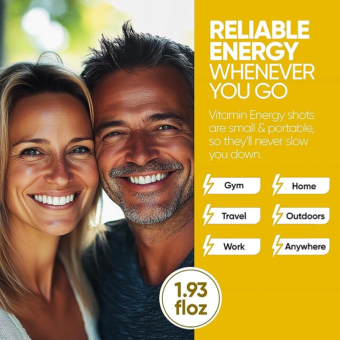 Vitamin Energy B12 11,000% Extra Strength Energy Shot Mango 12 Pack, 260mg Natural Caffeine, B12 & B6, Nootropic Focus, Vitality, Zero Sugar, Gluten-Free, Vegan, Kosher, 1.93 fl oz