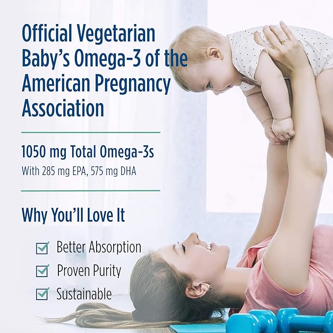 Nordic Naturals Baby’s DHA Vegetarian, Unflavored - 1050 mg Plant-Based Omega-3-1 oz - Supports Brain & Vision Development in Babies - Non-GMO, Vegan - 15 Servings