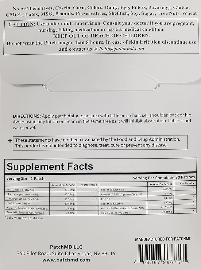 PatchMD - Omega-3 Plus Patch - 30 Day Supply