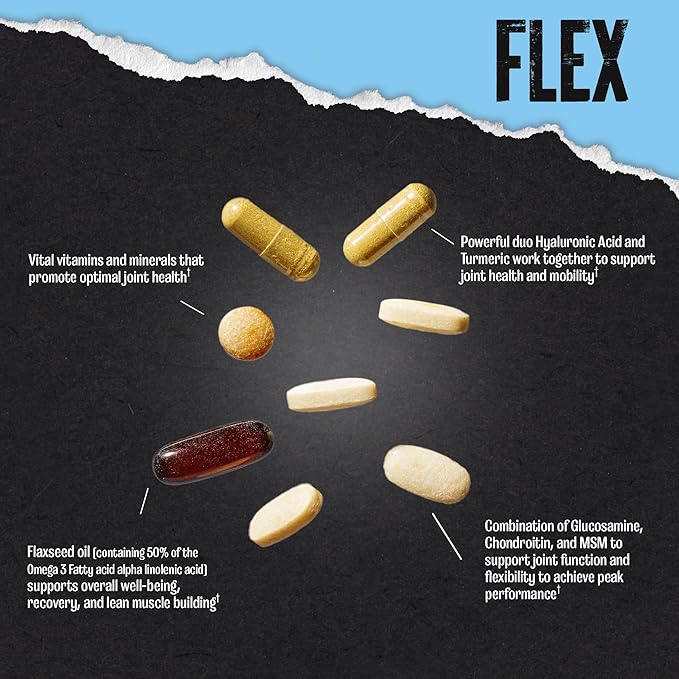 Animal Flex - Glucosamine Chondroitin Joint Supplement for Women and Men Discomfort with Turmeric, MSM, Boswellia for Cartilage, Joint Health, Muscles, Back, Knees, Shoulder, and Hip, 44 Packs