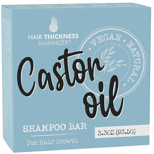 Castor Oil Shampoo Bar for Hair Growth & Strengthening - With Organic Castor Oil, Rice protein, Eco Friendly pH Balanced - Color Safe Castor Oil Solid Shampoo Bar with No Harsh Chemicals
