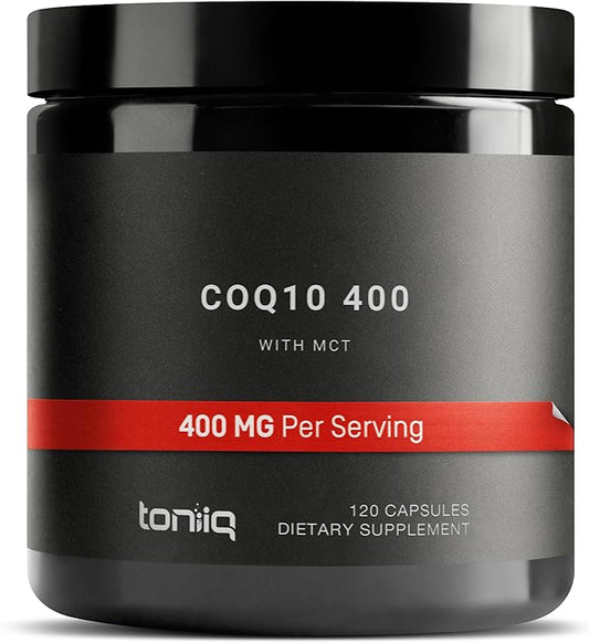 CoQ10 400mg Extra Strength - Ultra High Purity with MCT Oil for Superior Absorption - 98% Purified - Third-Party Tested, 120 Veggie Capsules