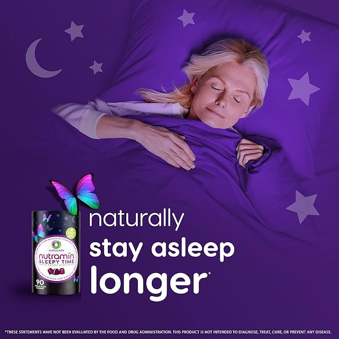 Nutramin Sleepy Time Gummy: The Vegan, Sugar-Free, Natural Melatonin 5mg for Longer Deeper Sleep - No Next-Day Grogginess, Non-Habit Forming Delicious & Drug-Free Allergy-Safe Herbal Sleep Gummies