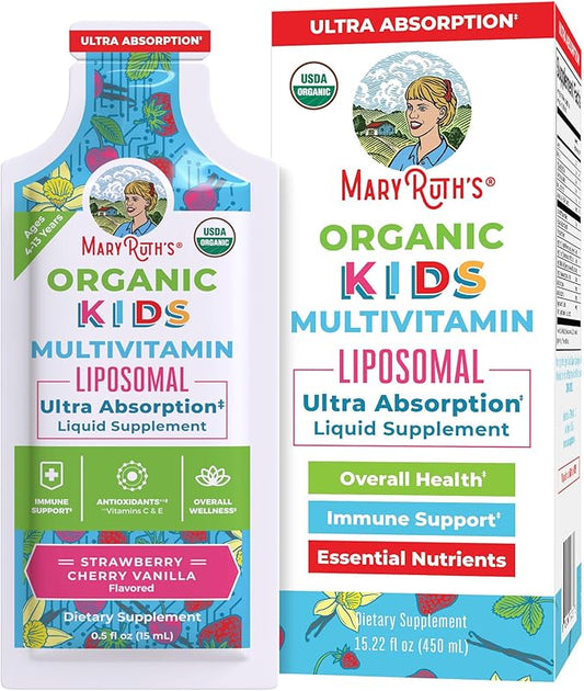 Multivitamin for Kids | Sugar Free Kids Multivitamin | Liquid Vitamins | Immune Support Supplement | Cognitive Health & Overall Wellness | USDA Organic | Vegan | Non-GMO | 14 Servings