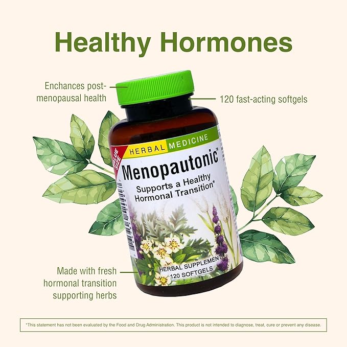 Herbs, Etc. Menopautonic Softgels - Essential Supplement for Women - Hormonal Transition Support Supplement - Offers Menopausal Support with Dong Quai & Motherwort - 120 Softgels (120 Servings)