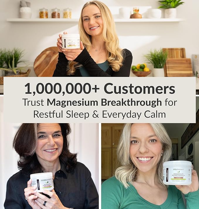 BIOptimizers Magnesium Breakthrough Drink - 8 Forms of Magnesium, Electrolytes, Sleep Health, Stress, Muscle Recovery, Heart Support | Glycinate, Citrate, Malate- Tart Cherry