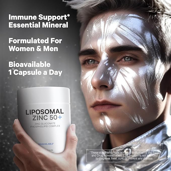 Codeage Liposomal Zinc Supplement – 3 Month Supply – One Per Day - 50 mg Zinc Gluconate Vitamin Pills - Essential Mineral Supplements Zinc Plus Liposomal Delivery Matrix - Vegan Non-GMO - 100 Capsules
