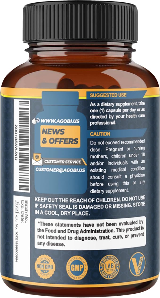 240 Capsules - 8 Month Supply - 7in1 with Fenugreek, Maca, Turmeric, Rhodiola, Ginger, and Black Pepper - Mood, Strength, Spirit and Energy Support Supplement
