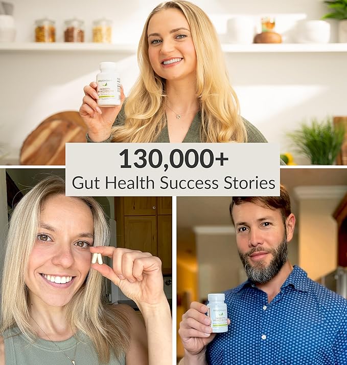 BIOptimizers Probiotic Breakthrough, Proteolytic Prebiotics & Probiotics Supplement – Lactobacillus Plantarum OM for Immune, Bloating & Gut Relief Support, 120 Vegan Capsules