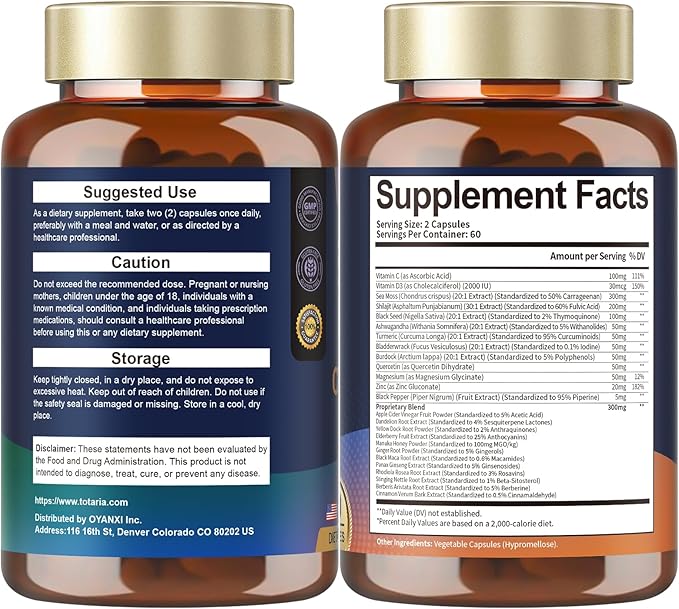25-in-1 Sea Moss Capsules, 120 Capsules per Bottle, 2 Bottles