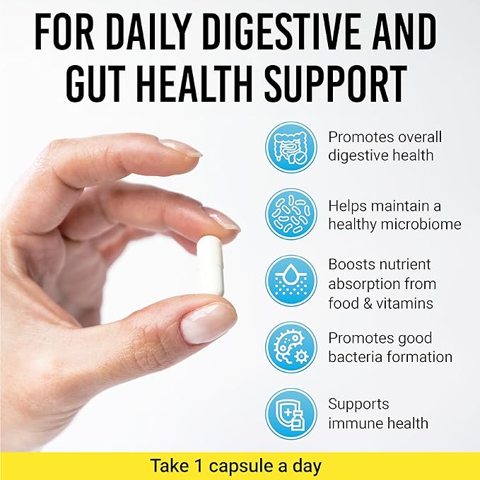 BIGJOHNLAB® - Probiotics 30capsules 1month Supply Women & Men 60 Billion CFU 10 Strains + Organic Prebiotics Immune, Digestive Gut Health Supports Occasional Constipation, Diarrhea, Gas & Bloating