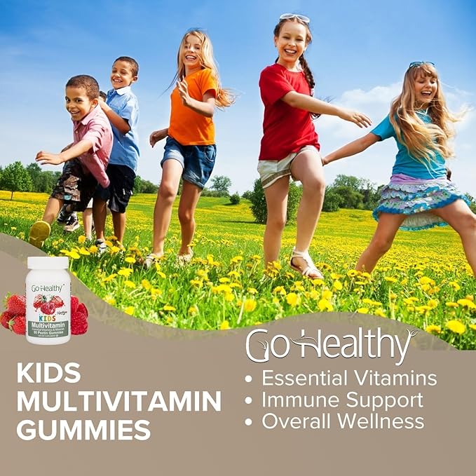 Go Healthy Multivitamin Gummies (1 Bottle) and Vitamin C Gummies (1 Bottle) for Kids, Toddlers, Vegetarian, Kosher & Halal, Gluten Free, Non-GMO Bundle