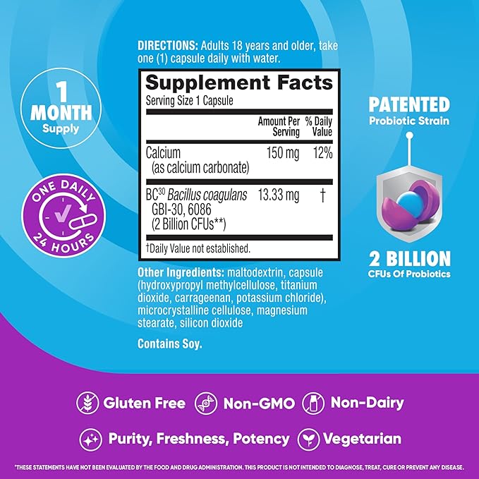 Digestive Advantage Probiotics For Digestive Health, Daily Probiotics For Women & Men, Supports Gut Health, Occasional Bloating & Diarrhea, Minor Abdominal Discomfort, & Immune Support, 60ct Capsules