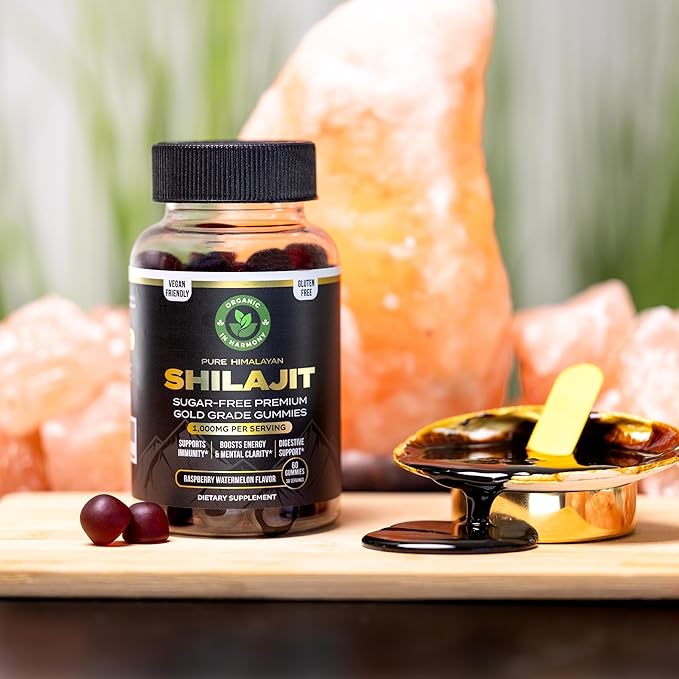 30,000 MG Pure Organic Shilajit Gummies for Men & Women, Sugar-Free Shilajit Supplement, 85+ Trace Minerals & Fulvic Acid - Improve Congitive & Mood, Immunity and Energy, 60 Gummies.