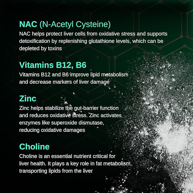 Liver Fusion Liquid Supplement - NAC, Choline, Zinc, Vitamins B12, B6 - Milk Thistle, Dandelion Tincture - Liver Detox and Repair - Silymarin Supplement - Drops - (4 Fl Oz)