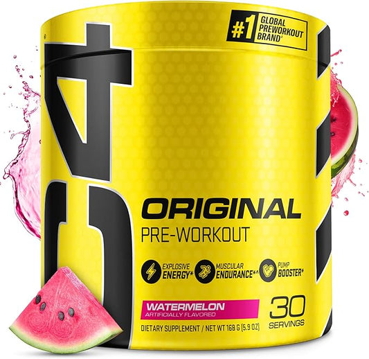 Cellucor C4 Original Pre Workout Powder Watermelon Sugar Free Preworkout Energy Supplement for Men & Women 150mg Caffeine + Beta Alanine + Creatine 30 Servings
