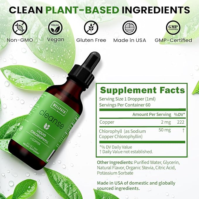 WellPath Mind & Detox Duo – Mind Memory & Focus Capsules (60 ct) + Liquid Chlorophyll Drops (2 fl oz) | Cognitive Support & Natural Energy | Daily Cleanse & Antioxidants | Vegan, Non-GMO**