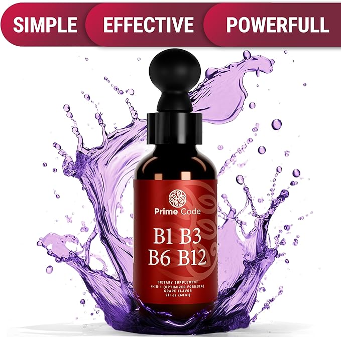 Prime Code Iron Gummies for Women & Men with Vitamin B12, Liquid Vitamin B1 Drops with Vitamin B3 B6 & B12, Liquid Vitamin A Supplement for Women & Men with Vitamin C E and D3