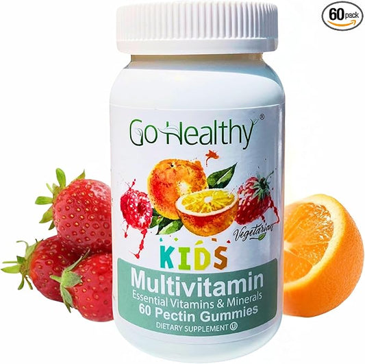 Go Healthy Kids Multivitamin Gummies – Toddler & Children's Vitamin Gummy Supplement, Growth & Immune Support – Kosher, Halal, Non-GMO, Gluten-Free, Delicious Fruit Flavor - 30 Servings