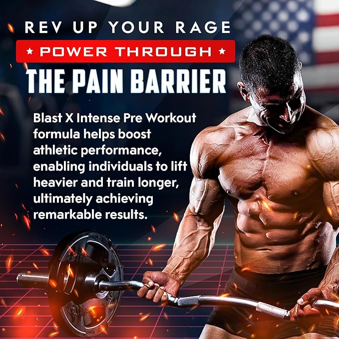 Blast X Advanced Pre Workout Powder, Intense Energy Booster Preworkout for Men & Women, Natural Caffeine + ZumXR®, Beta Alanine, Citrafuze™, L-Citrulline & Taurine for Strength, Focus & Endurance