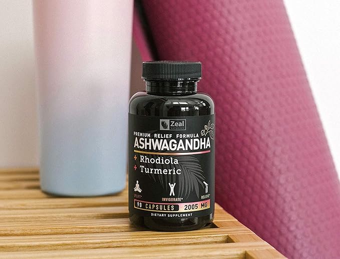 Ashwagandha Complex - Organic Ashwagandha Root Powder + Rhodiola Rosea + Turmeric - Premium Support Formula - Ashwagandha Capsules Supplement