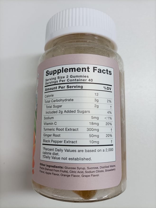 Turmeric Curcumin Gummies with Ginger & Black Pepper Herbal Supplement-160 Count for Adults and Kids, 2400mg - Tumeric Gummy Supplements Vegan, Organic, Gelatin-Free 3 Pack