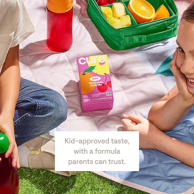 Cure Hydration - Kids Electrolyte Drink Mix | Plant-Based Pediatrician Formulated Rehydration | No Added Sugar, Non-GMO, Gluten-Free, No Artificial Flavors, FSA & HSA | 15 Packets - Variety Pack