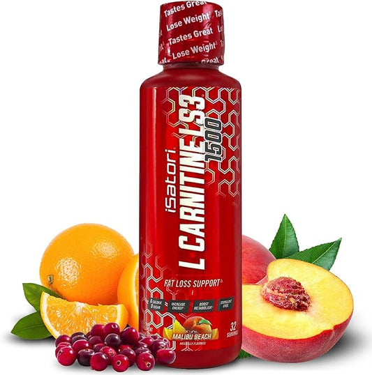 iSatori L-Carnitine LS3 1500, Triple-Blend Liquid L Carnitine Supplement, with Acetyl & Tartrate, Stimulant Free Energy, No Calories, Sugar or Gluten, Keto-Friendly, Malibu Beach Flavor (32 Servings)