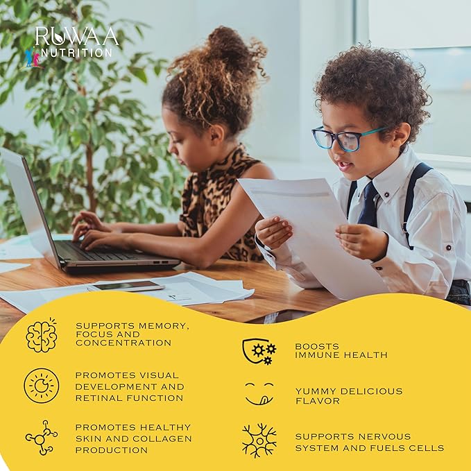 Kids Omega 3 Gummies DHA EPA Omega 3 Supplement Kids. No Fish Oil After-Taste Vegan Omega 3 6 9 + DHA Gummies & Vitamin C. Cognitive Health, Focus, Vision. Children Omega 3 540ct (6)