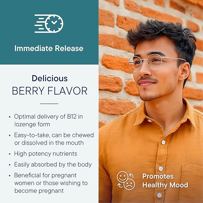 Biotics Research B12-2000™ Vitamin B12 2000 mcg, B6, Folate–B12 Sublingual Lozenges, Methylation Support Supplement, High Potency, Highly Absorbable, Natural, Berry Flavor, Dissolves Easily–60 Count