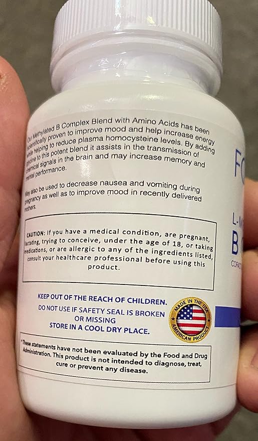 FolateMaxx L-Methylfolate + B12 Methylcobalamin Blend 15mg - 60 Capsules - Active Folic Acid & Methylated B12 - 5-MTHF & B12 Supplement for Men & Women - Non GMO, Gluten Free, No Fillers