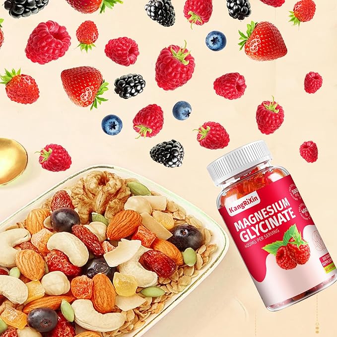 Magnesium Glycinate Gummies - Sugar Free Magnesium Supplements for Adults and Kids, High Absorption Magnesium Gummies with Magnesium Malate Gelatin Free (60 Count (Pack of 2))