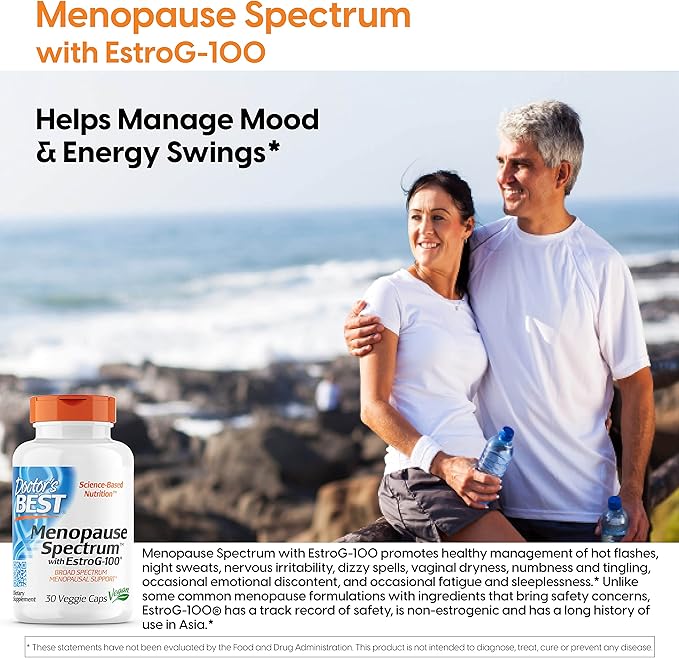 Doctor's Best Menopause Spectrum with EstroG-100, Non-GMO, Vegan, Gluten Free, Soy Free, Veggie Caps, 30 Count