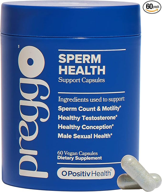 PREGGO Sperm Health Capsules for Men - OBGYN-Formulated for Improved Sperm Count & Motility with Tongkat Ali, N-Acetyl Cysteine, Alpha Lipoic Acid – Male Reproductive Health, 60 Count (Pack of 1)
