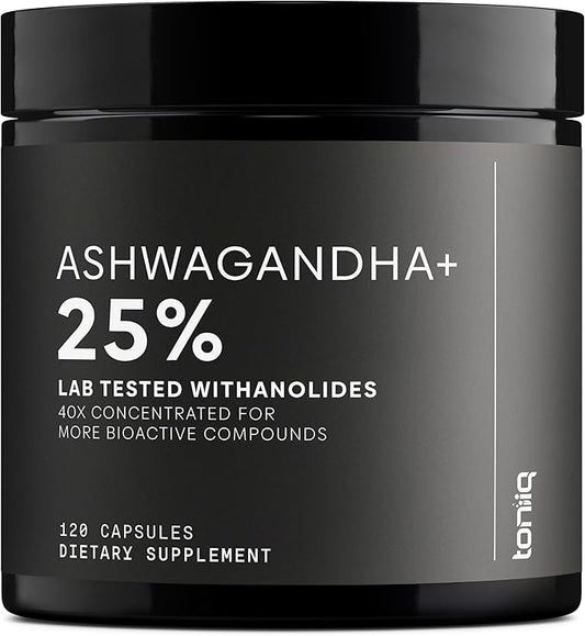 Ashwagandha - Ultra High Potency 40:1 Extract with 25% Withanolides - Wild Harvested in India - Highly Concentrated & Third-Party Lab Tested - 120 Capsules