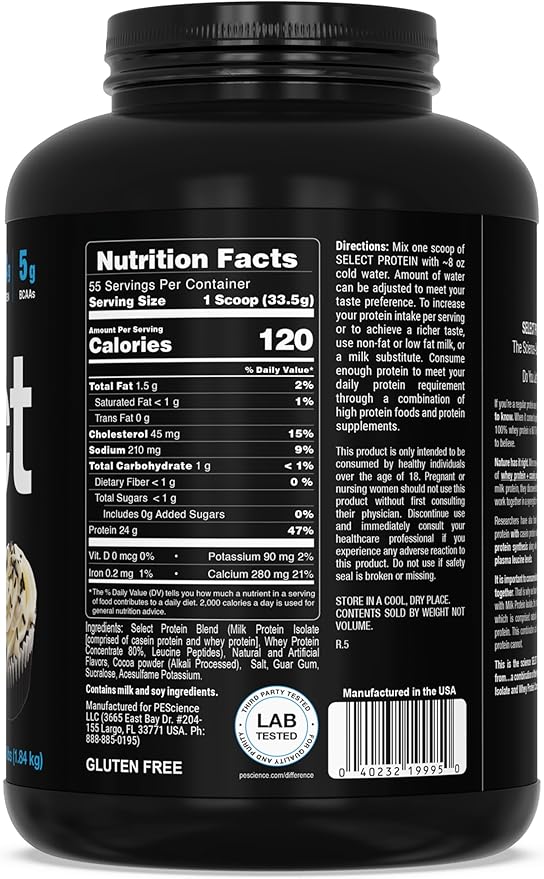 PEScience Select Low Carb Protein Powder, Chocolate Cupcake, 55 Serving, Whey and Casein Blend, Keto Friendly, Gluten Free, Best Tasting, Clean Isolate for Women and Men
