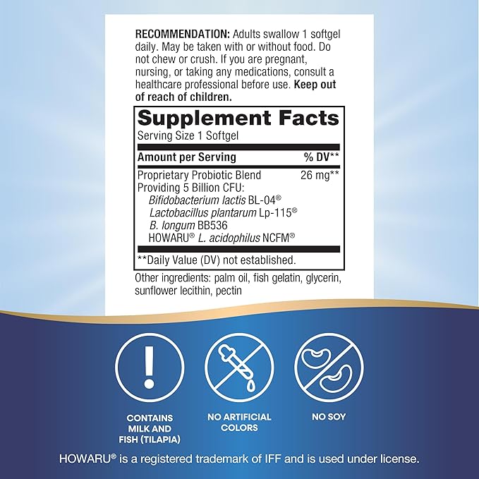Nature's Way Max Potency Probiotic Pearls for Men and Women, Supports Digestive, Immune, Colon Health*, 5 Billion Live Cultures, No Refrigeration Required, 30 Softgels (Packaging May Vary)