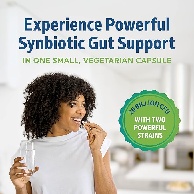 Probiotic & Prebiotic Capsules | Pre and Probiotics for Synbiotic Gut Health & Bloating Relief for Women & Men | Enzyme with Probiotics for Digestive Health | 20 Billion CFU | Vegetarian | 60 Ct.
