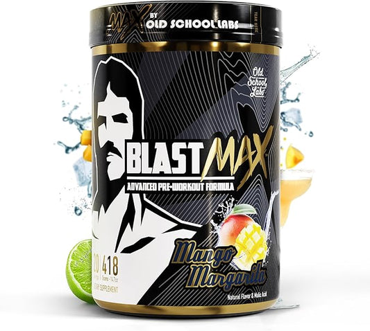 BLAST MAX – High-Stim Pre-Workout Powder – Highly Acclaimed Fully Stacked Pre Workout Energy Drink for Max Endurance, Max Pumps, Max Focus, and Max Power – Sugar-Free Mango Margarita Flavor – 418g