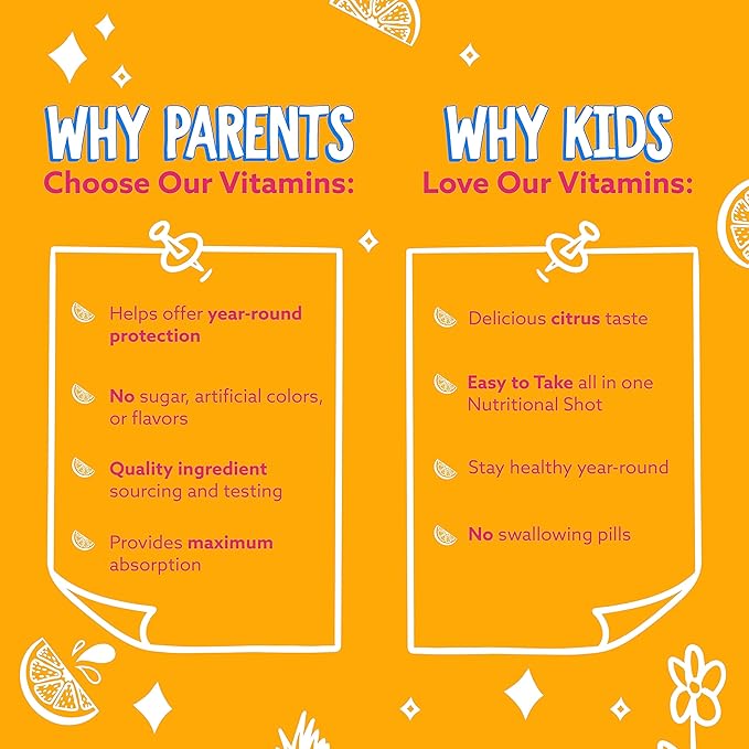 Feel Great Liquid Multivitamin for Kids | Orange Flavored Vegetarian & Sugar Free Kids Liquid Vitamin | Essential Kids Vitamins & Immune Support for Kids | 30 Day Supply