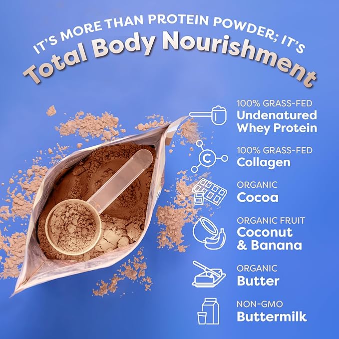 FlavCity Kids Chocolate Protein Powder - Galactic Brownie Smoothie - 15g Undenatured Whey Kids Protein Shake Powder - 5g Grass-Fed Bovine Collagen Peptides - Gluten-Free & Non-GMO (15 Servings)