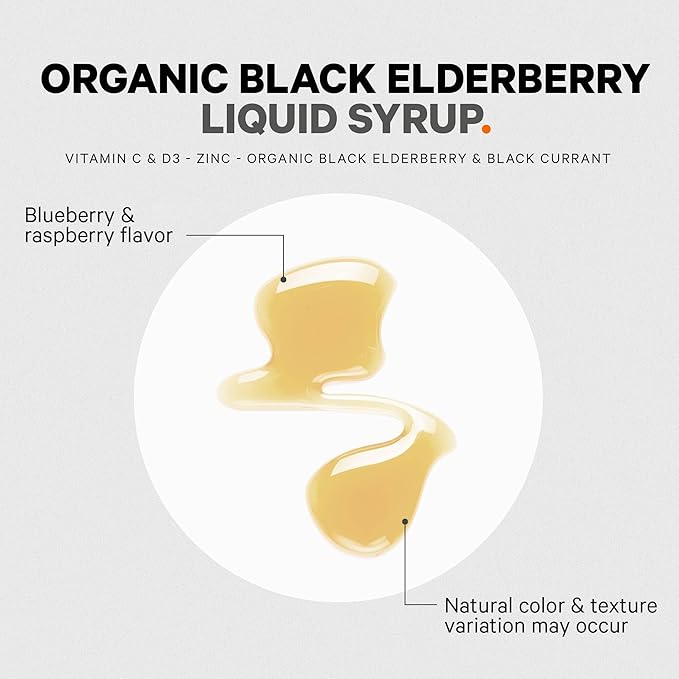 Codeage Elderberry Vitamins Pro - Organic Black Elderberry Liquid Drops - Vitamin C, Vitamin D3, Zinc, Black Currant - 2-Month Supply - Black Sambucus Liquid - Supplement for Adults & Kids - 4 fl oz