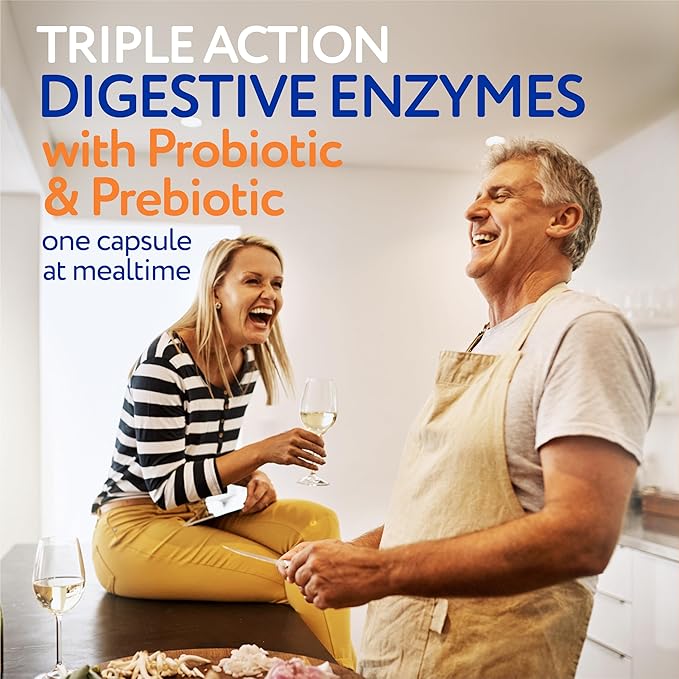 Florajen Digestive Enzymes with Probiotics and Prebiotics for Women and Men - Digestive Health, Gut Relief & Bloating - Triple Action Formula - 30ct