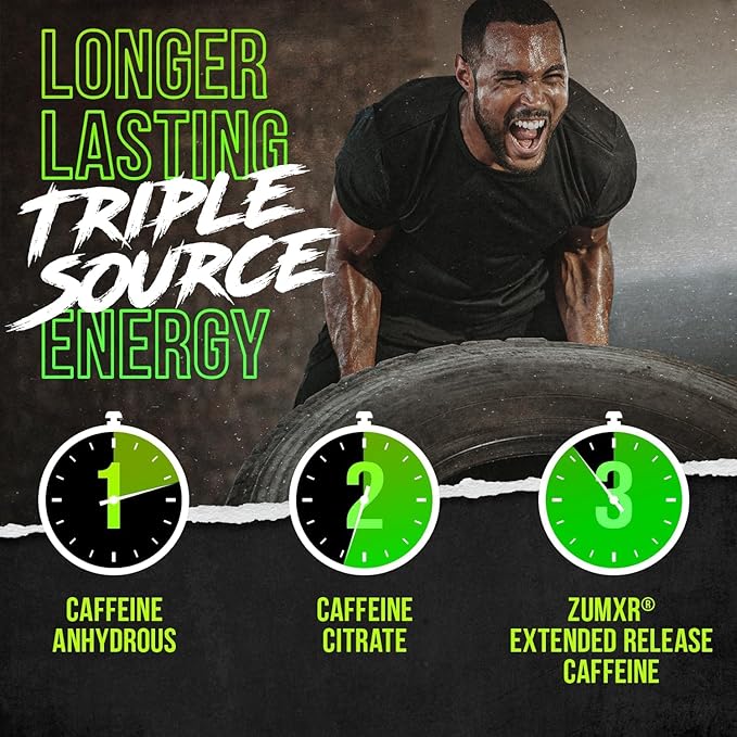 ALPHA LION Superhuman Extreme High Stim Pre Workout Powder, Beta Alanine, L-Taurine & 356mg Tri-Source Caffeine for Sustained Energy, Nitric Oxide & Citrulline for Pump (21 Servings, Sour Gummy Bear)