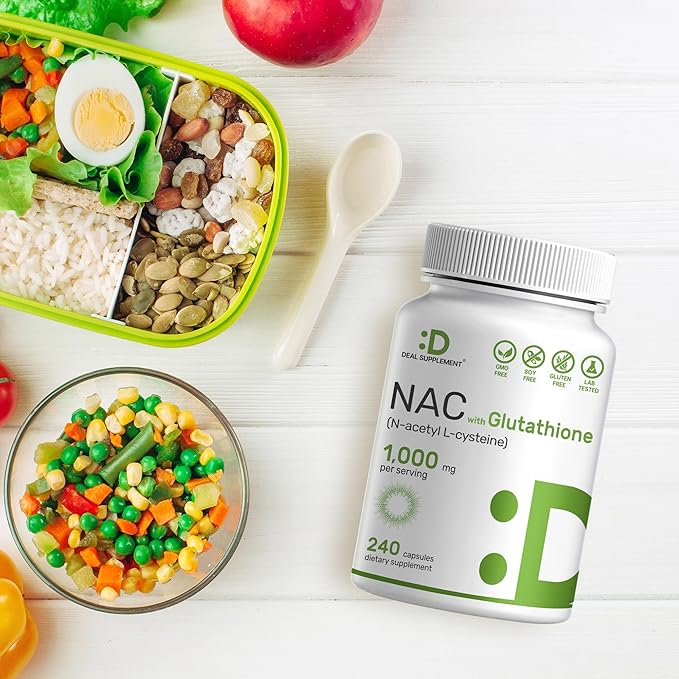 2 Pack NAC Supplement (N-Acetyl Cysteine) 1,000mg Serving with Reduced Glutathione, 480 Capsules