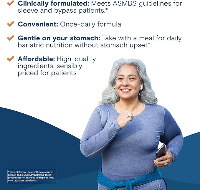 Bariatric Fusion One Per Day Bariatric Multivitamin with Iron for Women | with Hair and Nails Vitamins Blend | Gastric Bypass and Sleeve Gastrectomy | 30 Capsules | 1 Month Supply