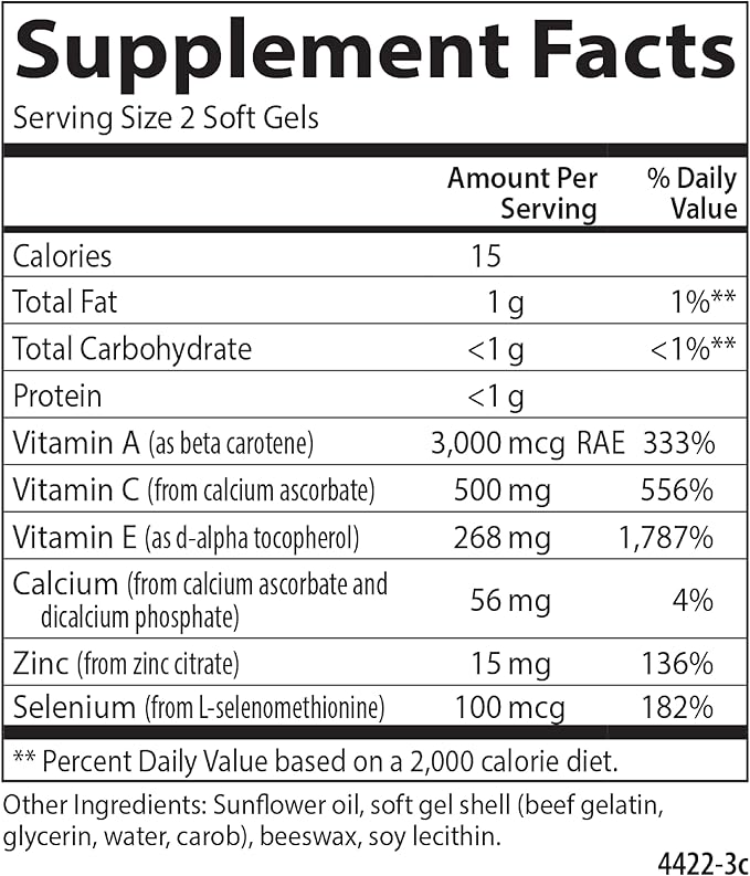 Carlson - ACES + Zn, Vitamins A, C, E + Selenium & Zinc, Cellular Health & Immune Support, Antioxidant, 180 Softgels