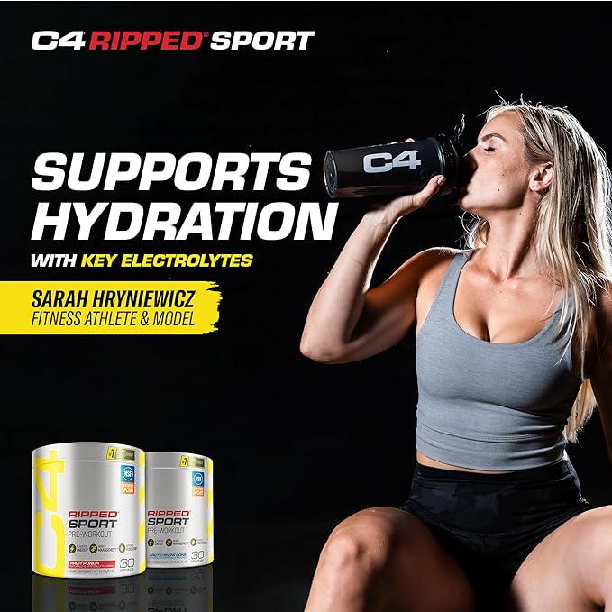 Cellucor C4 Ripped Sport Pre Workout Powder Fruit Punch - NSF Certified for Sport + Sugar Free Preworkout Energy Supplement for Men & Women | 135mg Caffeine | 30 Servings